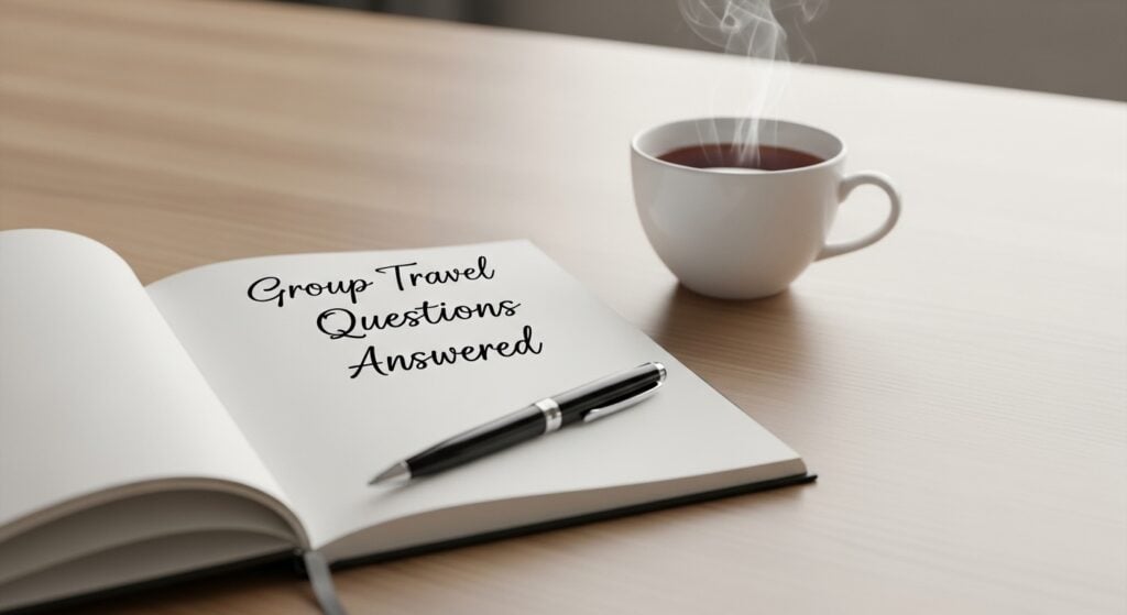 A list of questions and answers about how to plan a group vacation.