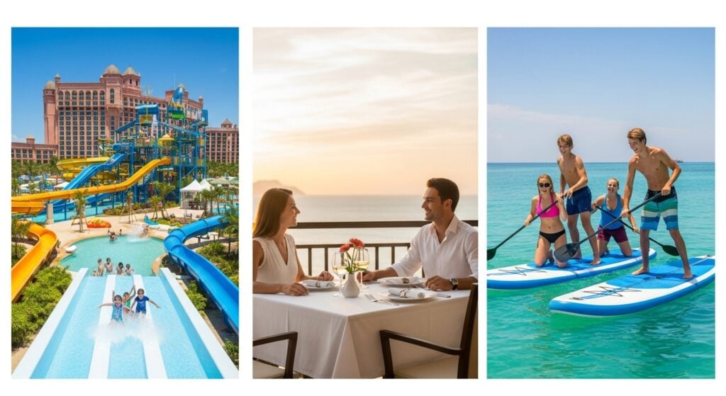 A comparison of three different types of multi-generational all-inclusive resorts, from waterparks to fine dining.